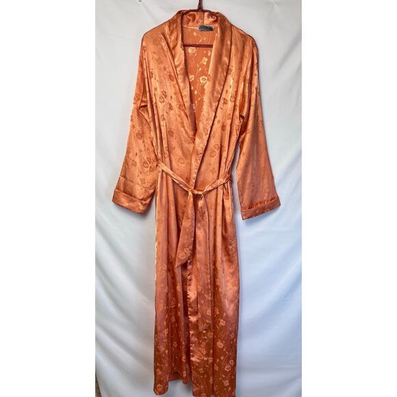 Christian Dior Women's Size Small Orange Long Sleeve Belted Lightweight Robe